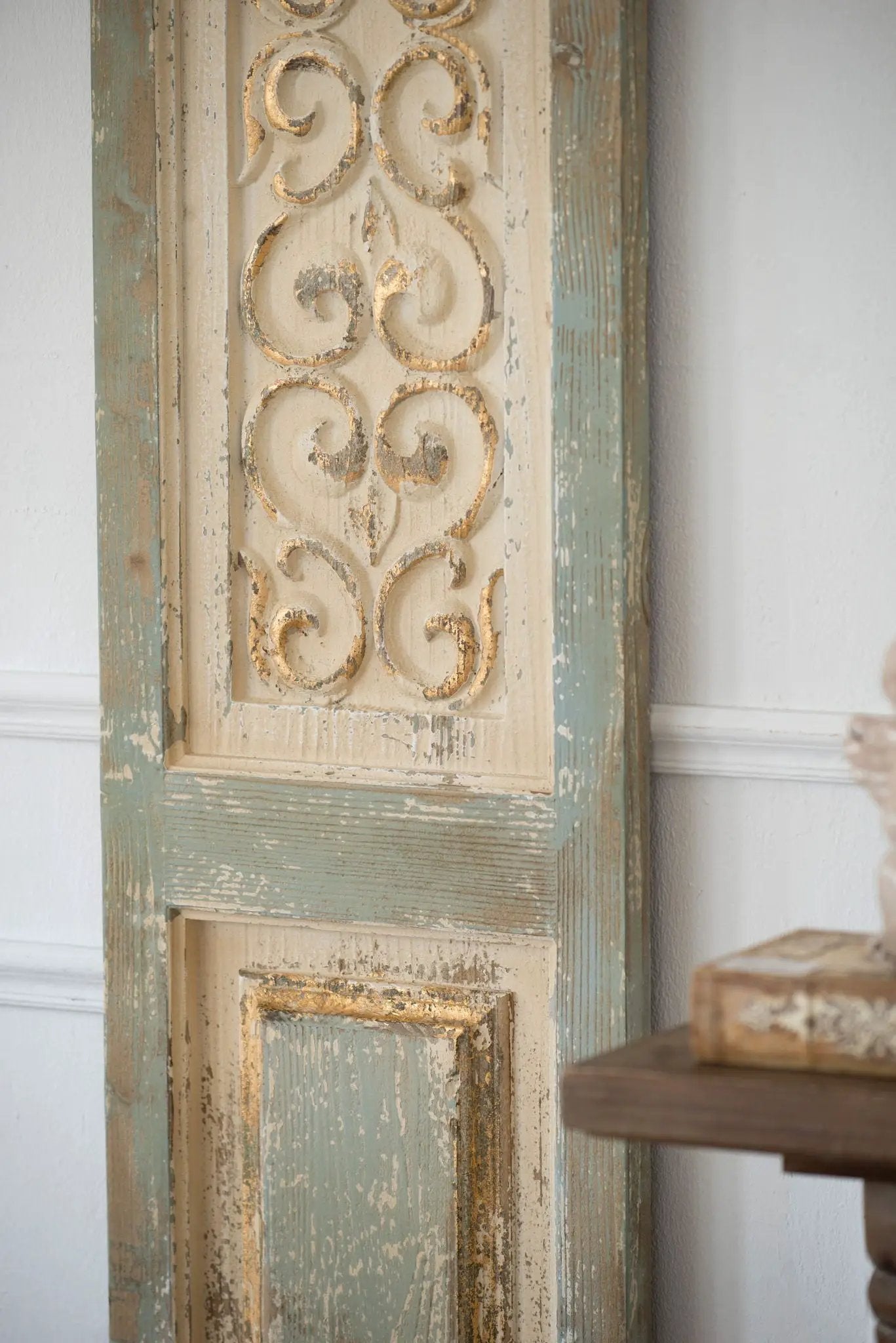 Large Wooden Rectangle Hanging Panel Decorative Wall Sculpture, Carved Wall Art - Beige by HouseOfZazla