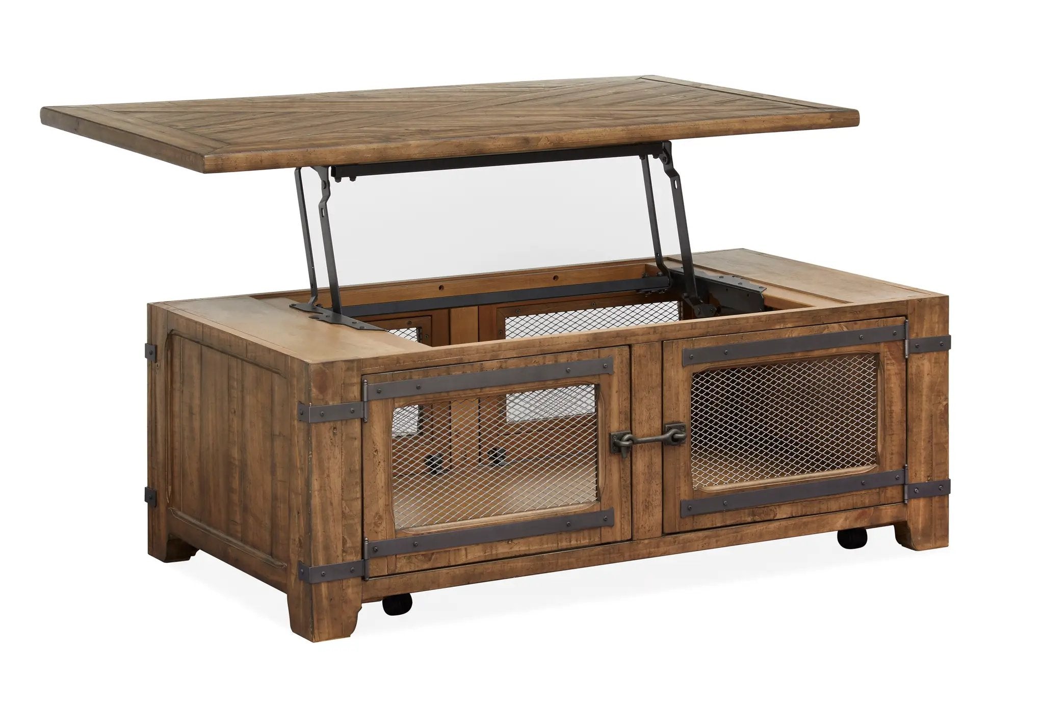 Chesterfield - Top Storage Cocktail Table With Casters - Farmhouse Timber by Unique Piece Furniture