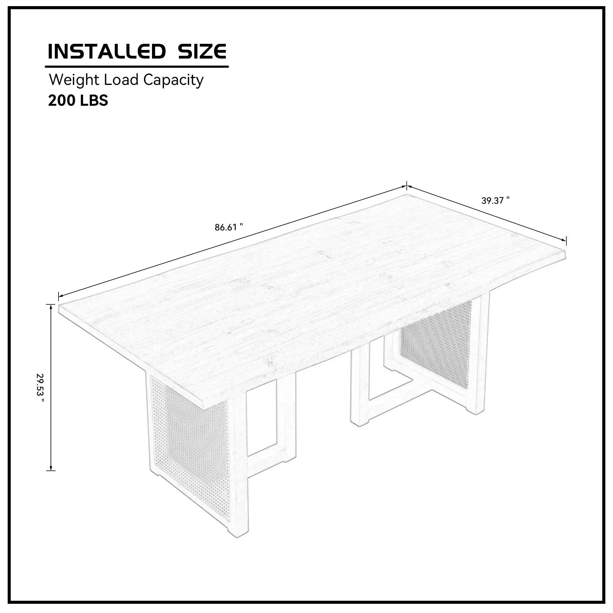 86.61 Inch Oversize Rectangular Waves Dining Table by HouseOfZazla
