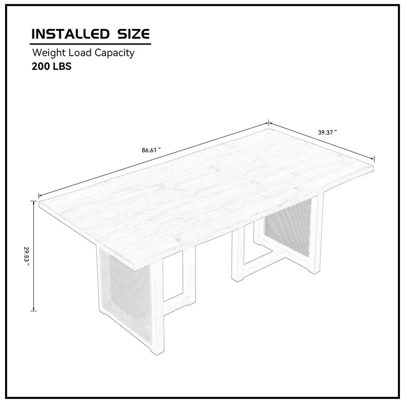 86.61 Inch Oversize Rectangular Waves Dining Table by HouseOfZazla