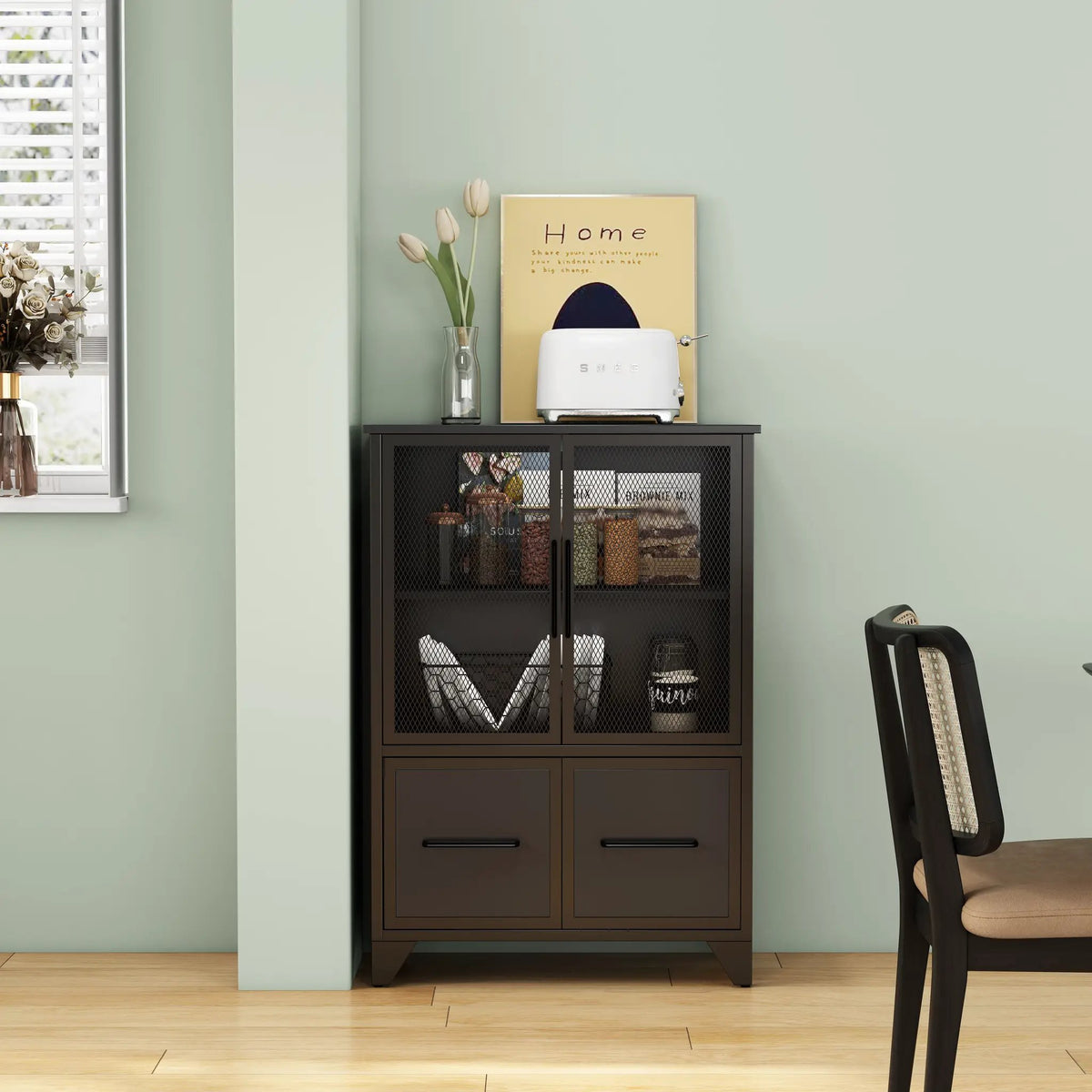 Storage Cabinet With 4 Iron Doors by HouseOfZazla