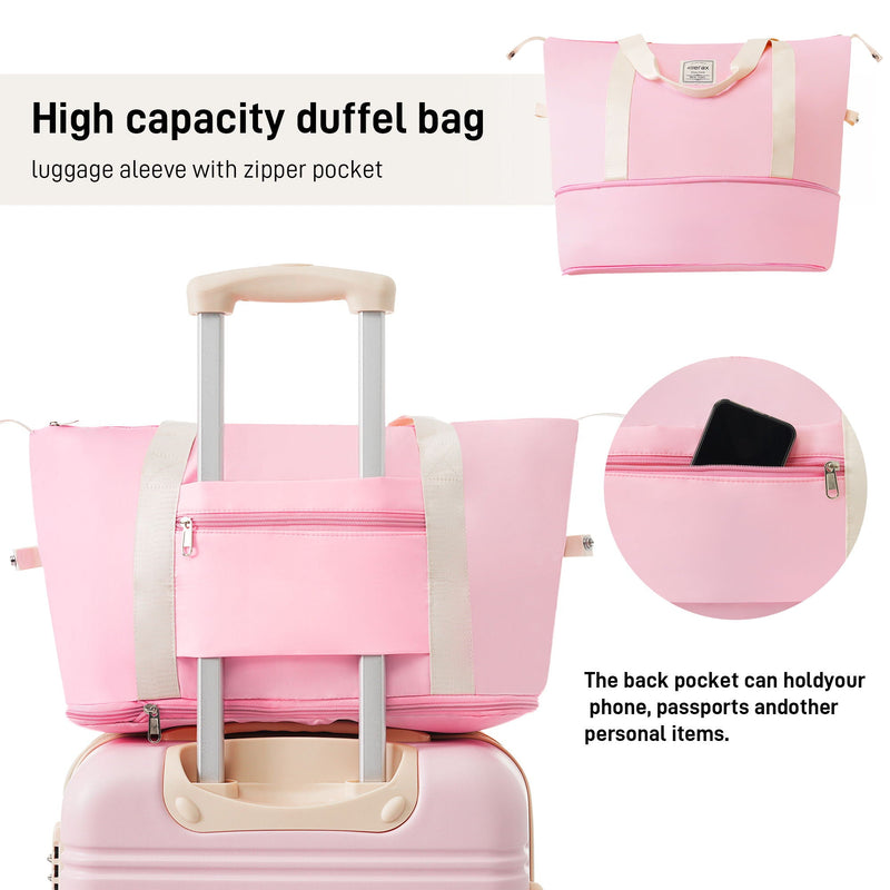 Hardshell Luggage Sets 2 Pieces + Bag Spinner Suitcase With Tsa Lock Lightweight 20" / 28" by HouseOfZazla