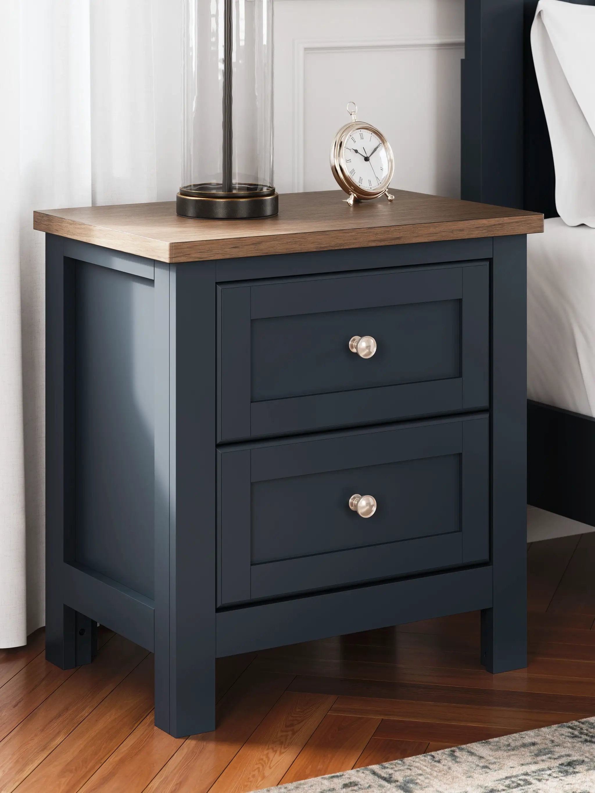 Landocken - Two Drawer Night Stand - Brown / Blue by Unique Piece Furniture
