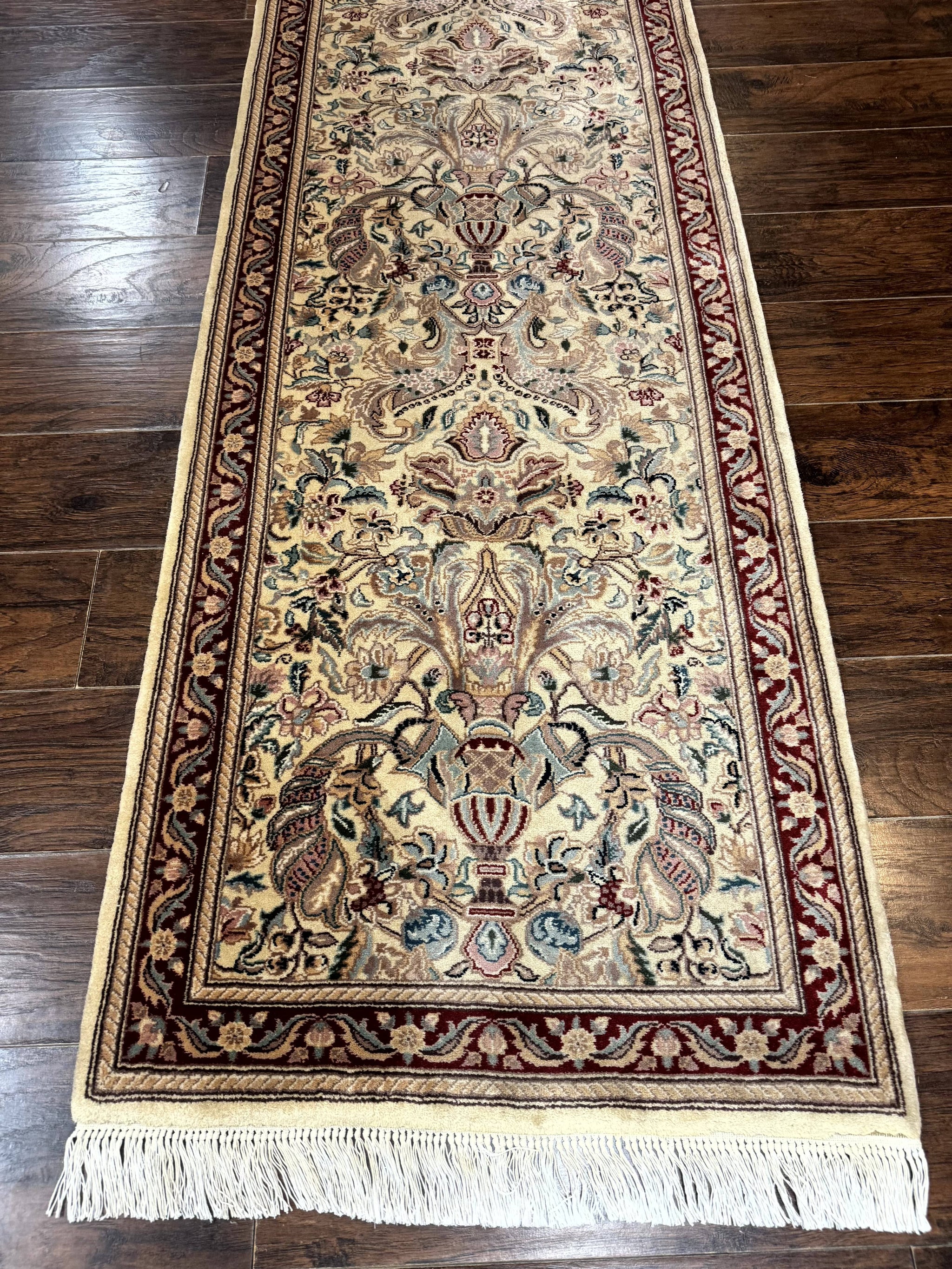 Pakistani Runner Rug 2.8 x 14, Pak Persian Hallway Rug, Cream Color by Jewel Rugs