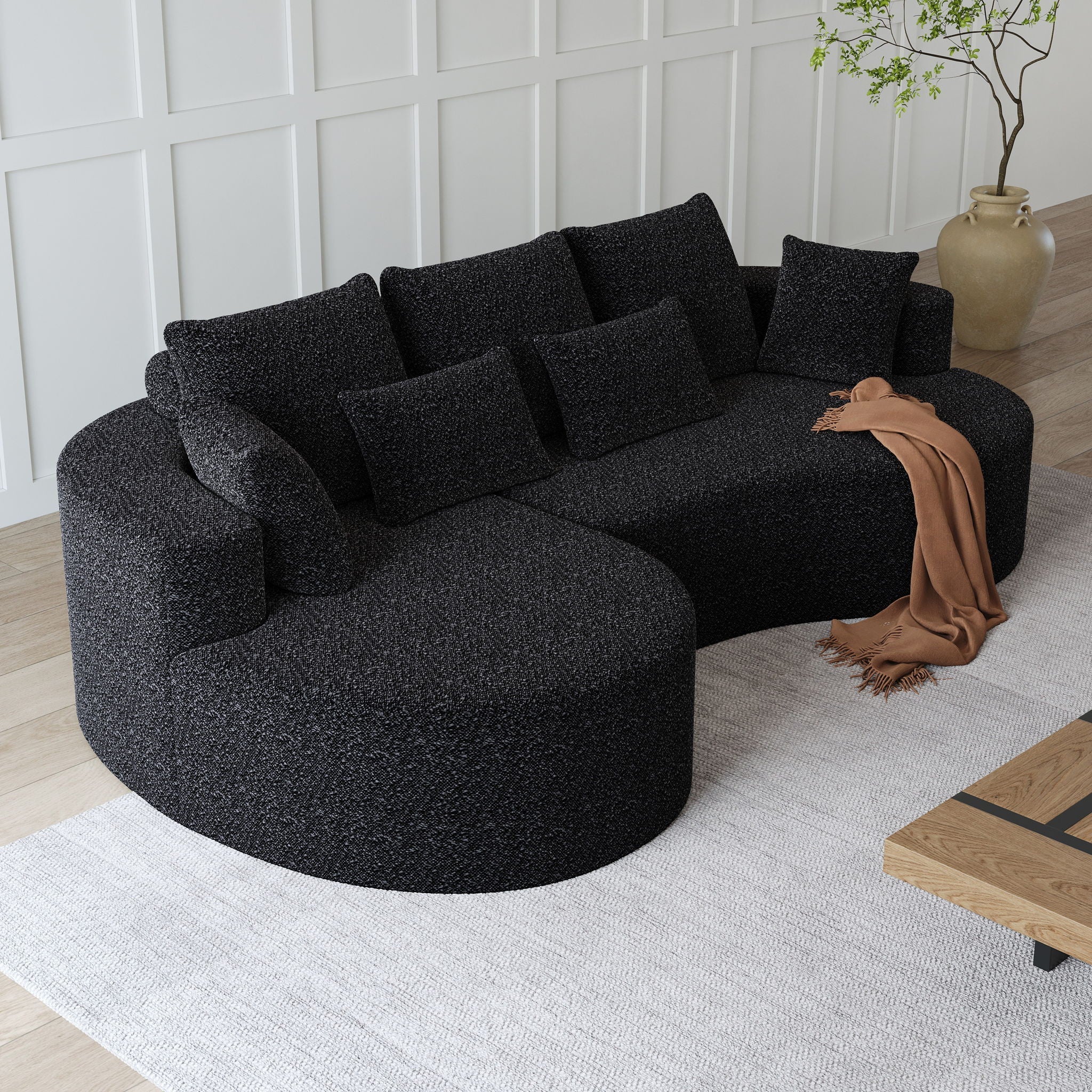 Curved Oversized Sectional Sofa With Extra Deep Seat by HouseOfZazla