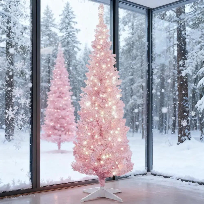 Pink 5ft Pencil Christmas Tree by HouseOfZazla