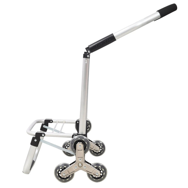 Foldable Shopping Stair Trolley With Triangular Wheels And Removable Waterproof Bag - Black by HouseOfZazla