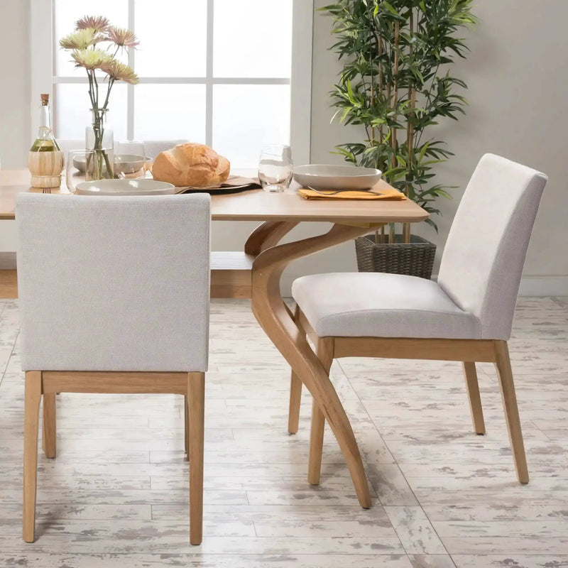 Contemporary Dining Chair Set With Upholstered Fabric by HouseOfZazla