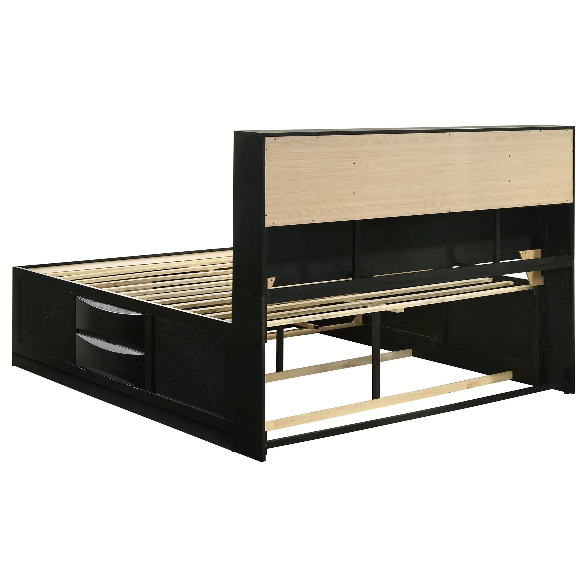 Briana Wood Eastern King Storage Bookcase Bed Black by Unique Piece Furniture
