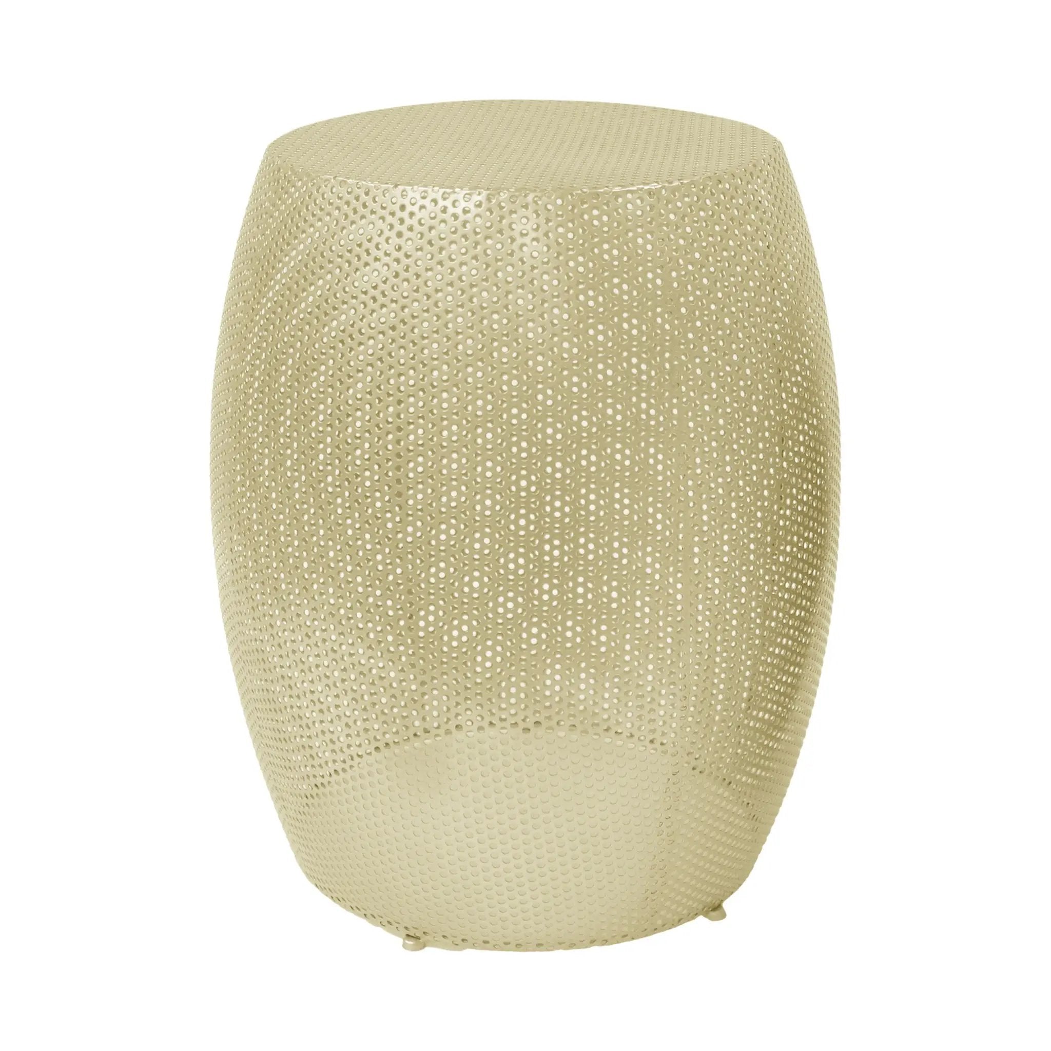 Modern Round Metal Hollow Side Table Set With Openwork Design - Gold by HouseOfZazla