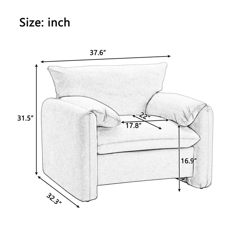 Oversized Accent Single Sofa Lounge Chair - Matcha Green by HouseOfZazla