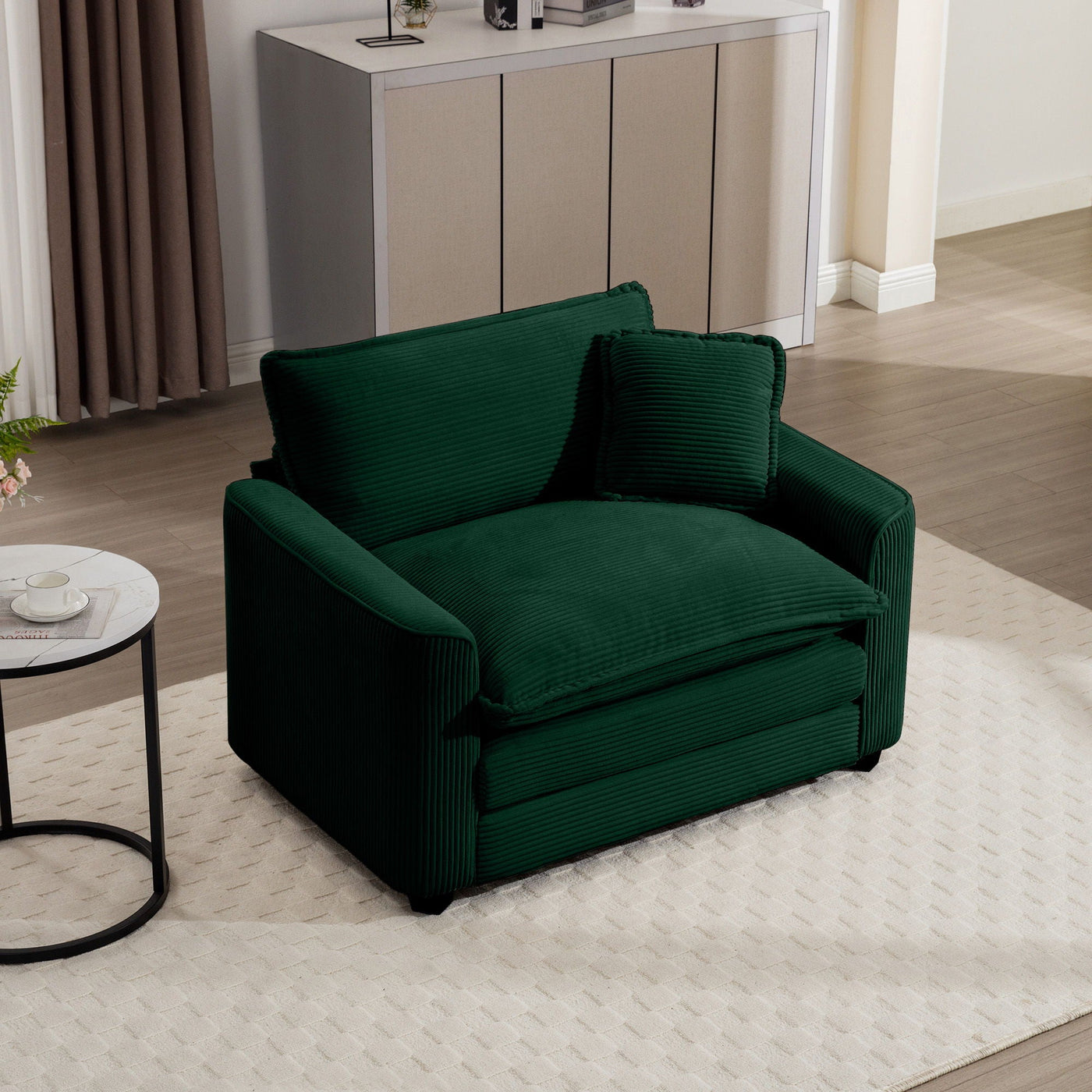 Modern Classic Fabric Single Chair Deep Seat Sofa With Pillow by Unique Piece Furniture