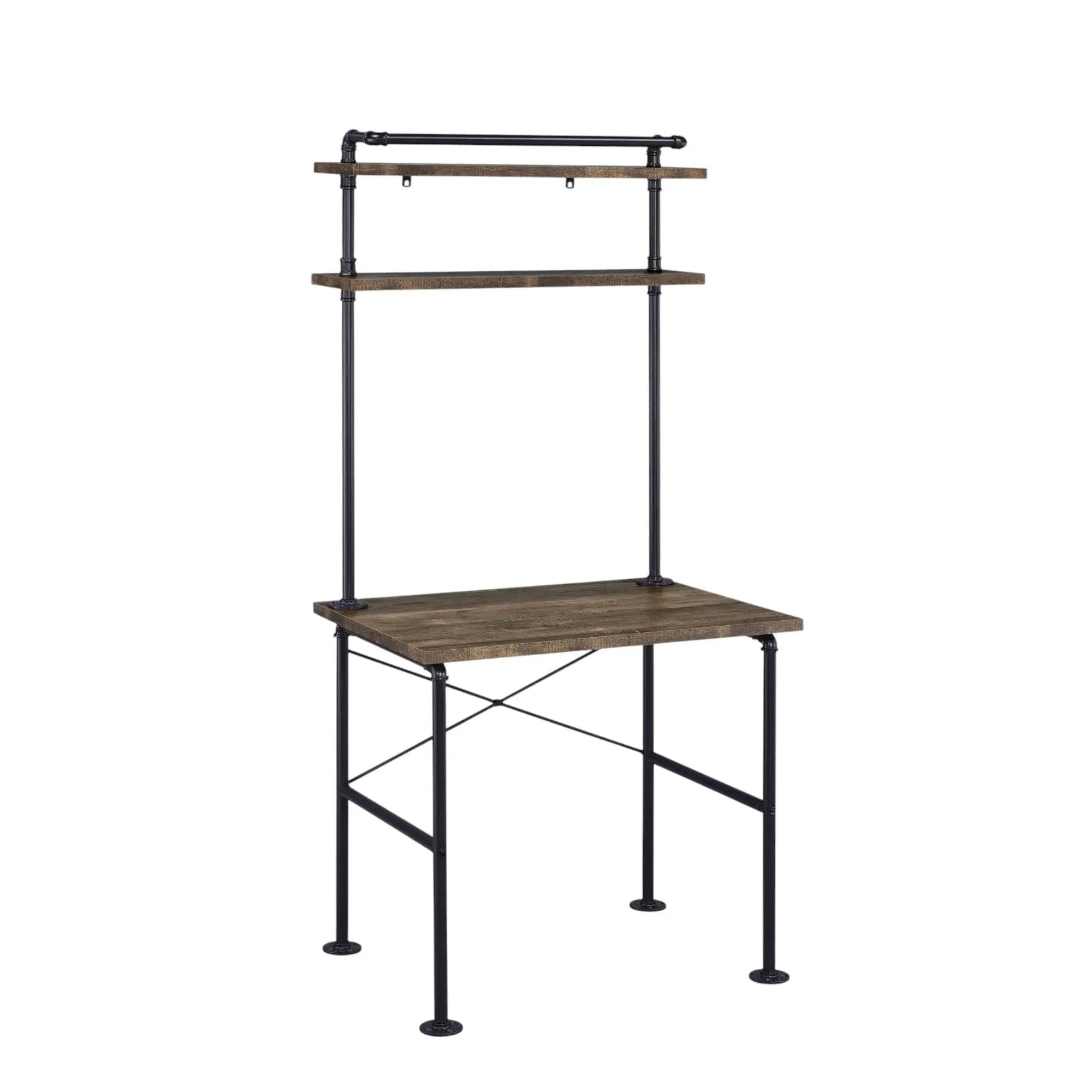 Ensata - Rustic Writing Desk - Black / Oak by Unique Piece Furniture