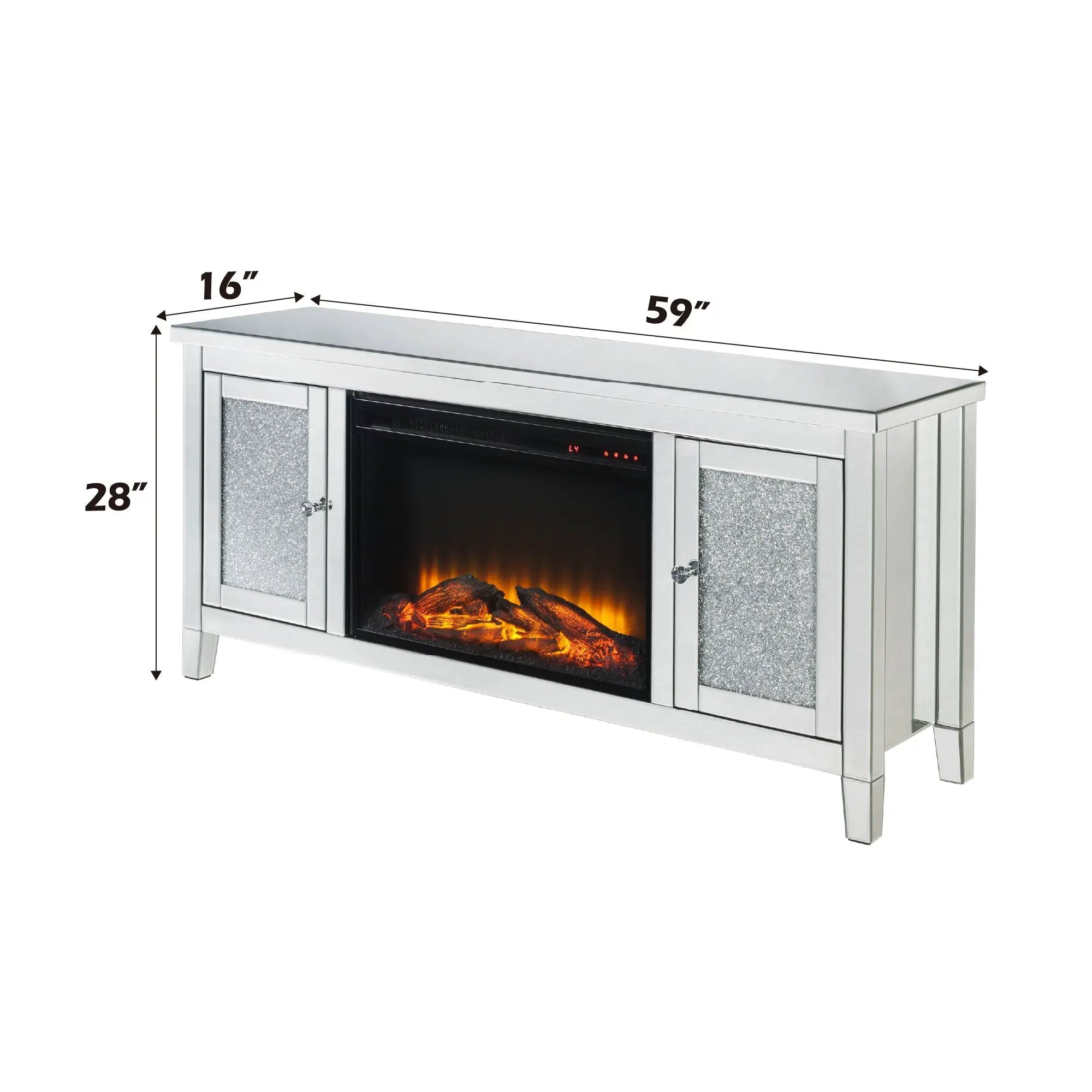 Noralie TV Stand with LED Electric Fireplace by HouseOfZazla