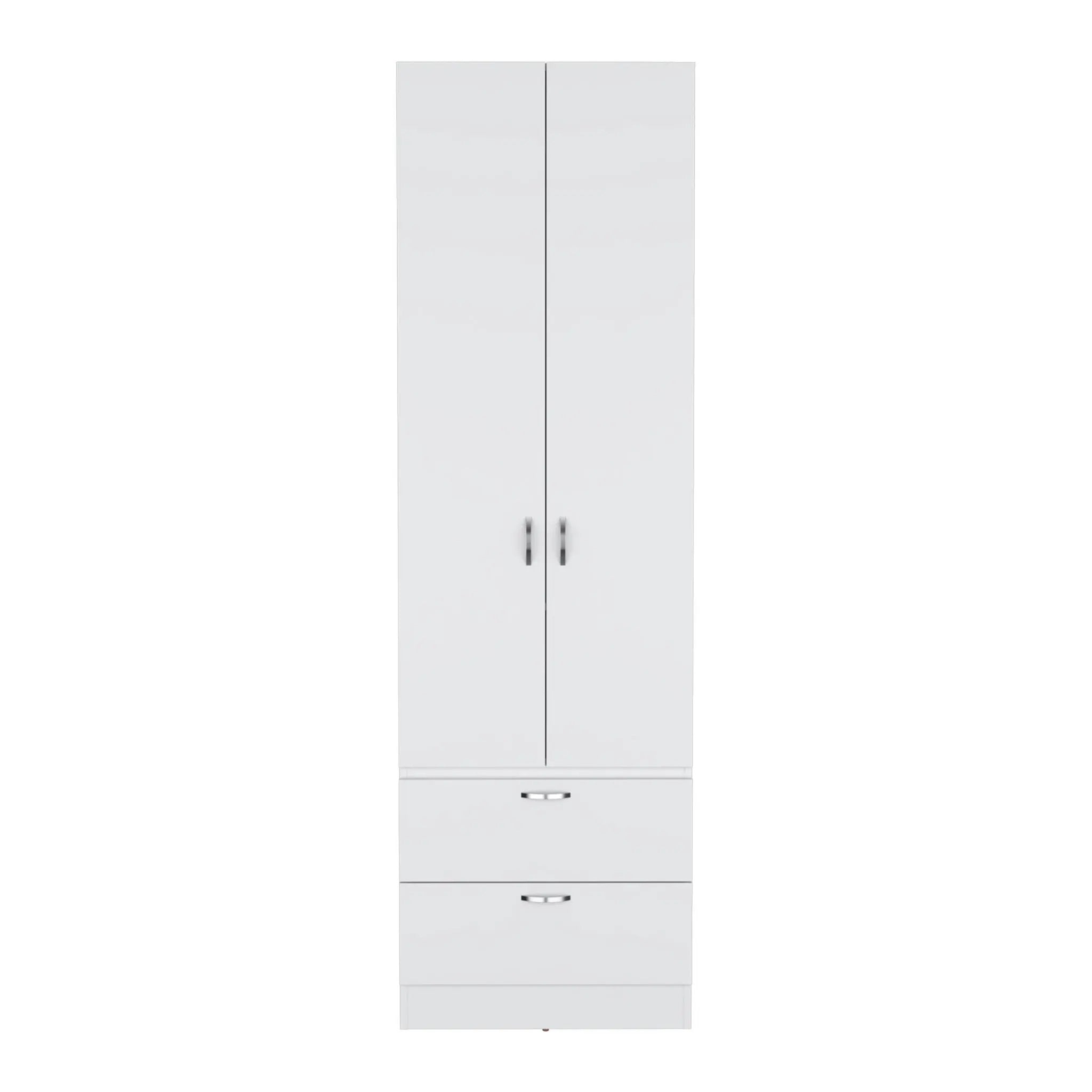 Armoire Organiser, Two Shelves, Rod, Double Door Cabinet Armoire by Unique Piece Furniture