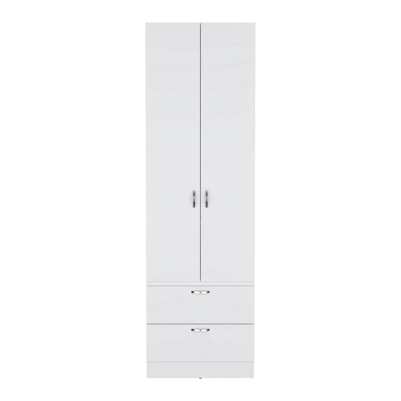 Armoire Organiser, Two Shelves, Rod, Double Door Cabinet Armoire by HouseOfZazla