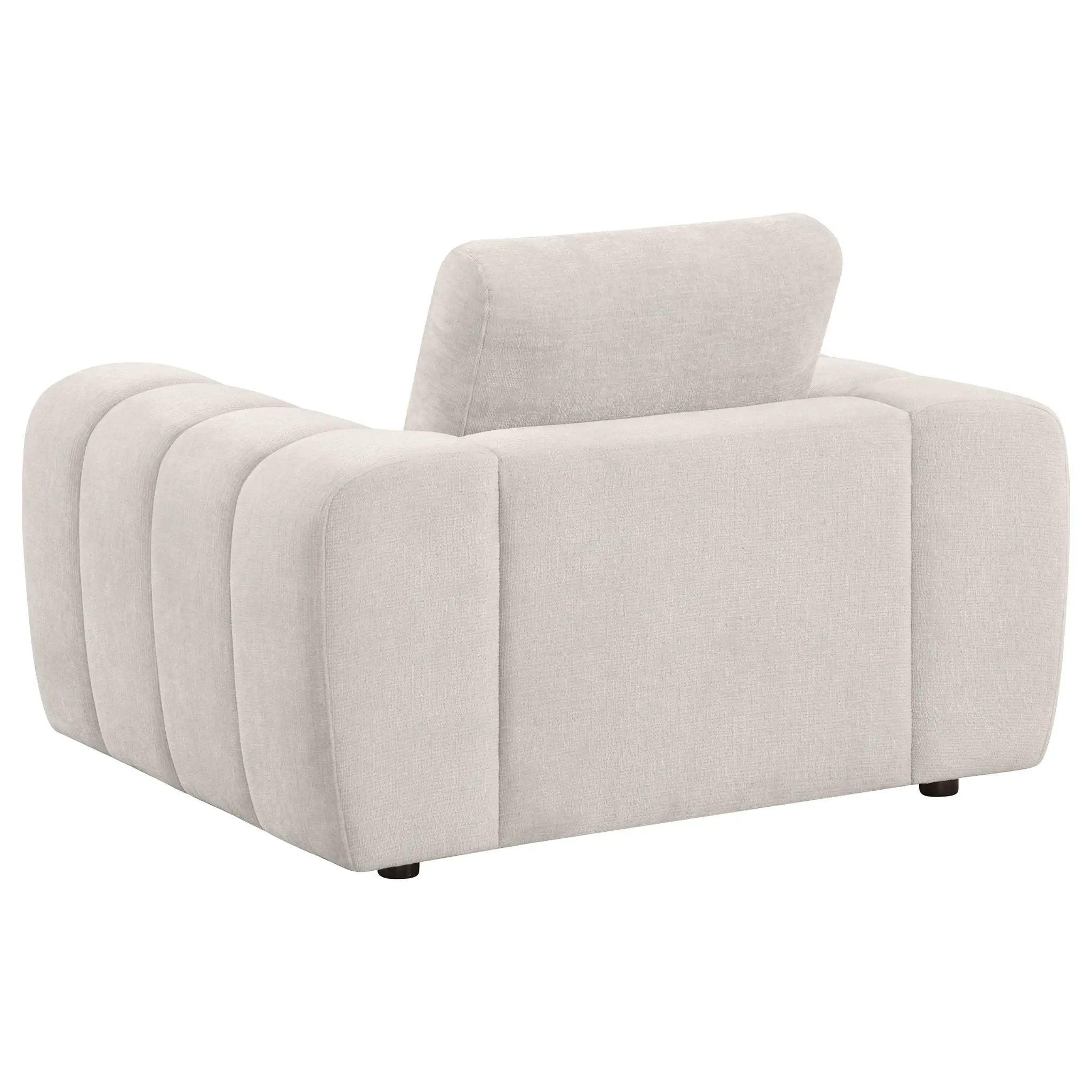 Burnett Chenille Upholstered Accent Chair Ivory by Unique Piece Furniture