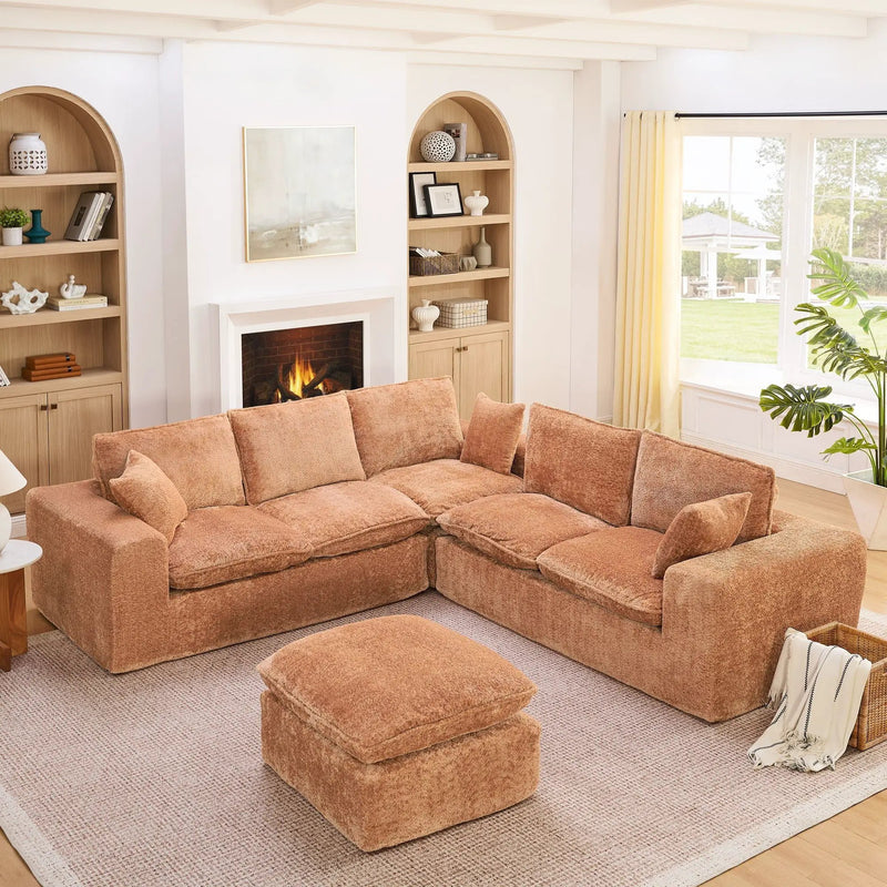 Sectional Sofa With Moveable Ottoman by Unique Piece Furniture