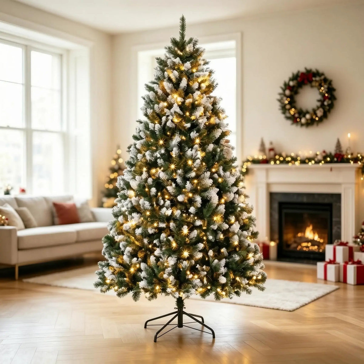 7.5 ft Pre-Lit Artificial Christmas Tree by HouseOfZazla