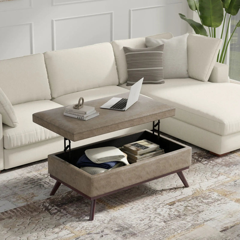Owen - Multifunctional Square Coffee Table Storage Ottoman by HouseOfZazla