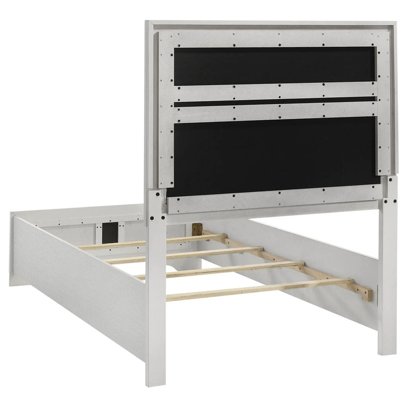 Miranda 54-inch Upholstered Twin Panel Bed White by Unique Piece Furniture