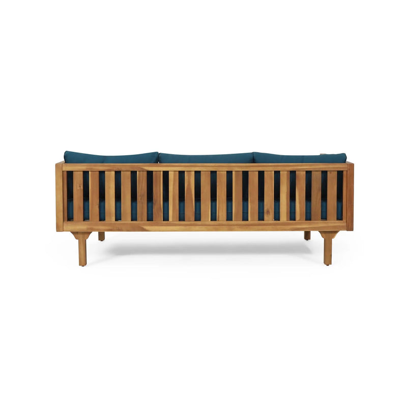 Claremont 3 Seater Daybed Teak Acacia Wood Water Resistant Cushions by HouseOfZazla