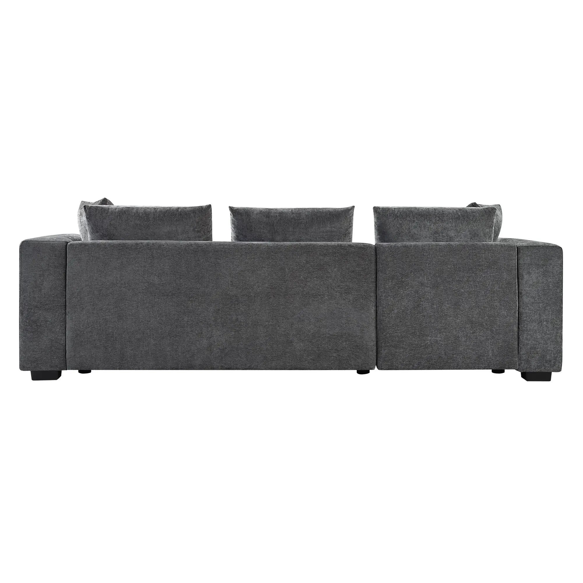 Modern L Shaped Sectional Sofa With Upholstery And Wooden Storage