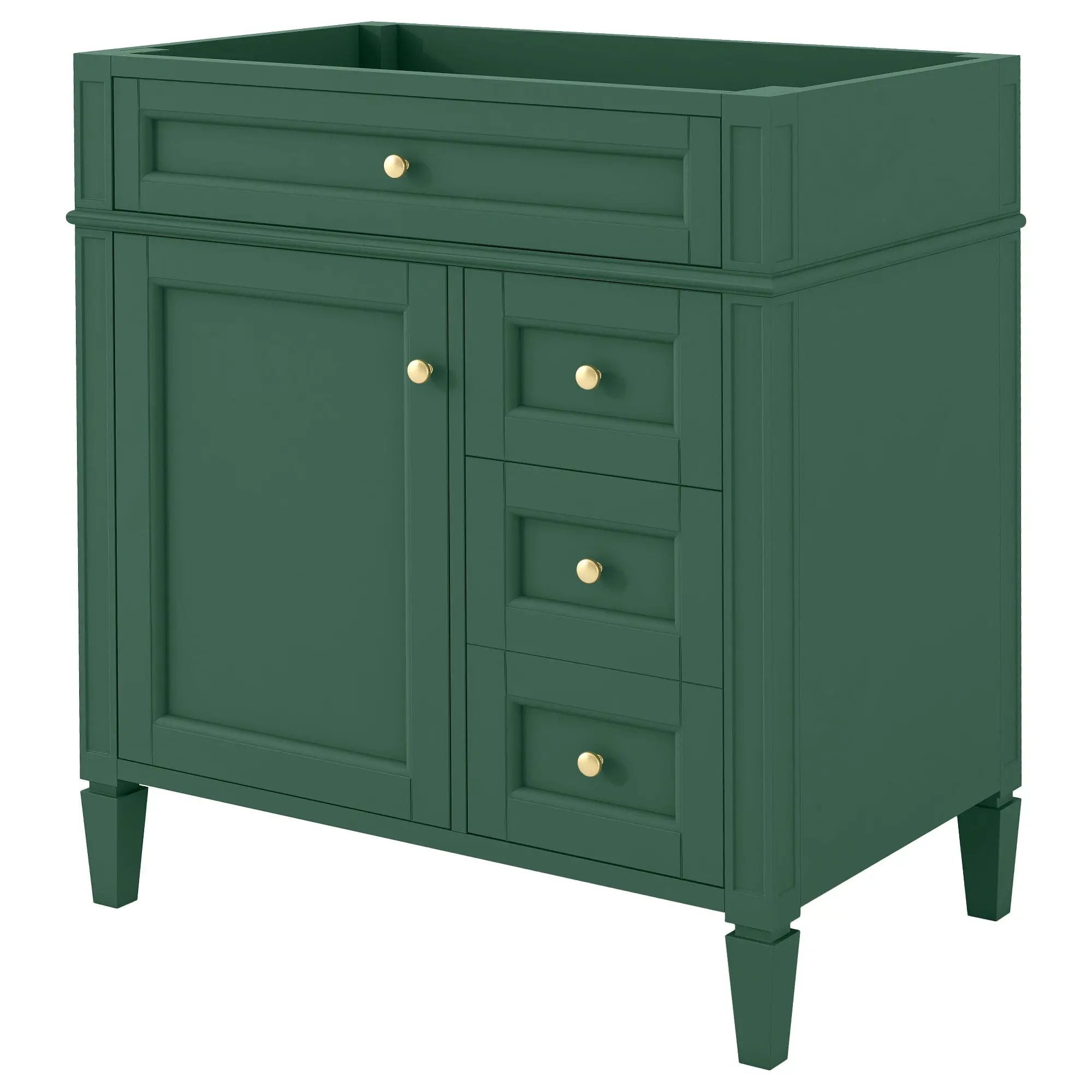 Bathroom Vanity With 2 Drawers And Tip-Out Drawer, Storage Cabinet by HouseOfZazla