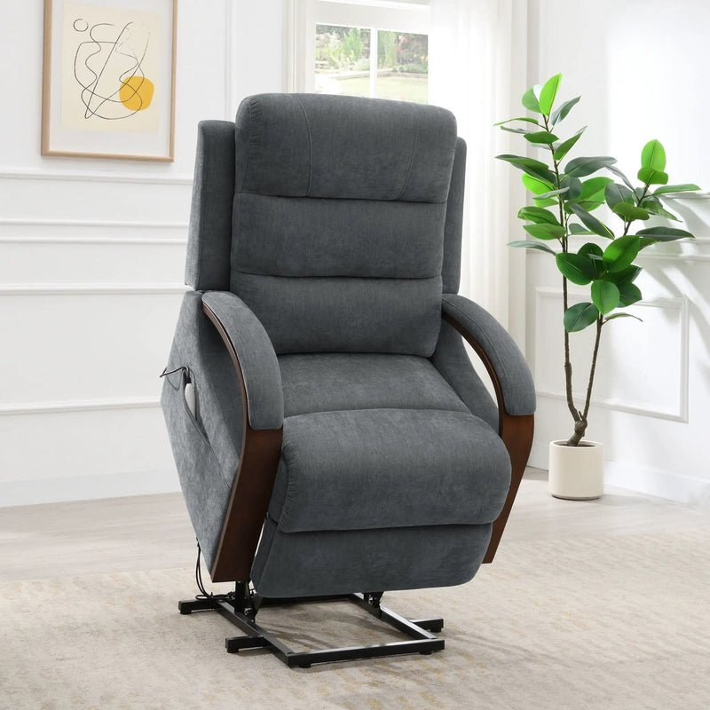 Kayla - Power Recliner With Lift & Heating & Massage (Zero Gravity) - Gray by Unique Piece Furniture