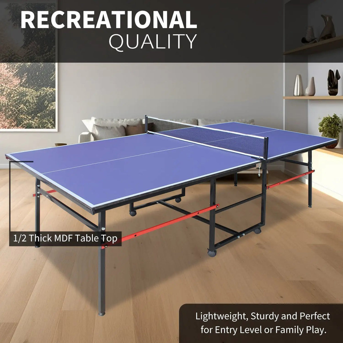 8ft Mid-Size Table Tennis Table Set by HouseOfZazla
