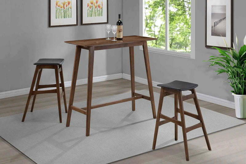 Finnick Rectangular 47-inch Pub Height Bar Table Walnut by Unique Piece Furniture