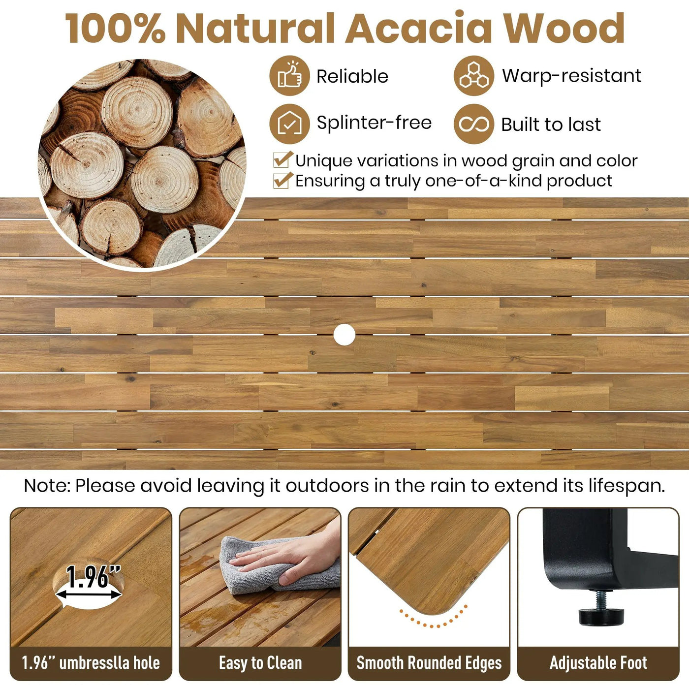6-Piece Outdoor Dining Set with Acacia Wood by HouseOfZazla