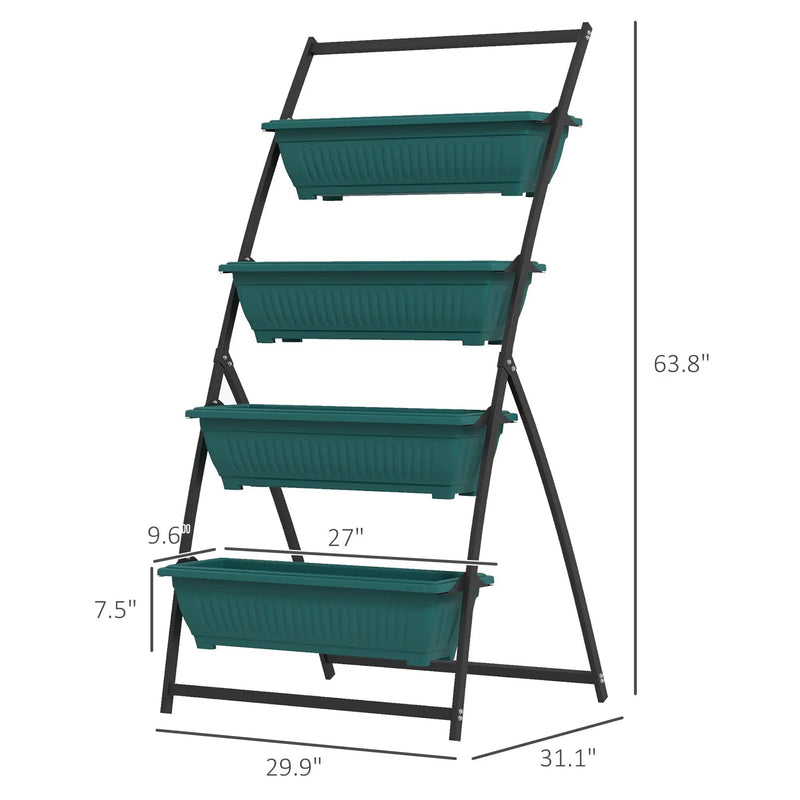 4-Tier Vertical Raised Garden Planter with 4 Boxes by HouseOfZazla