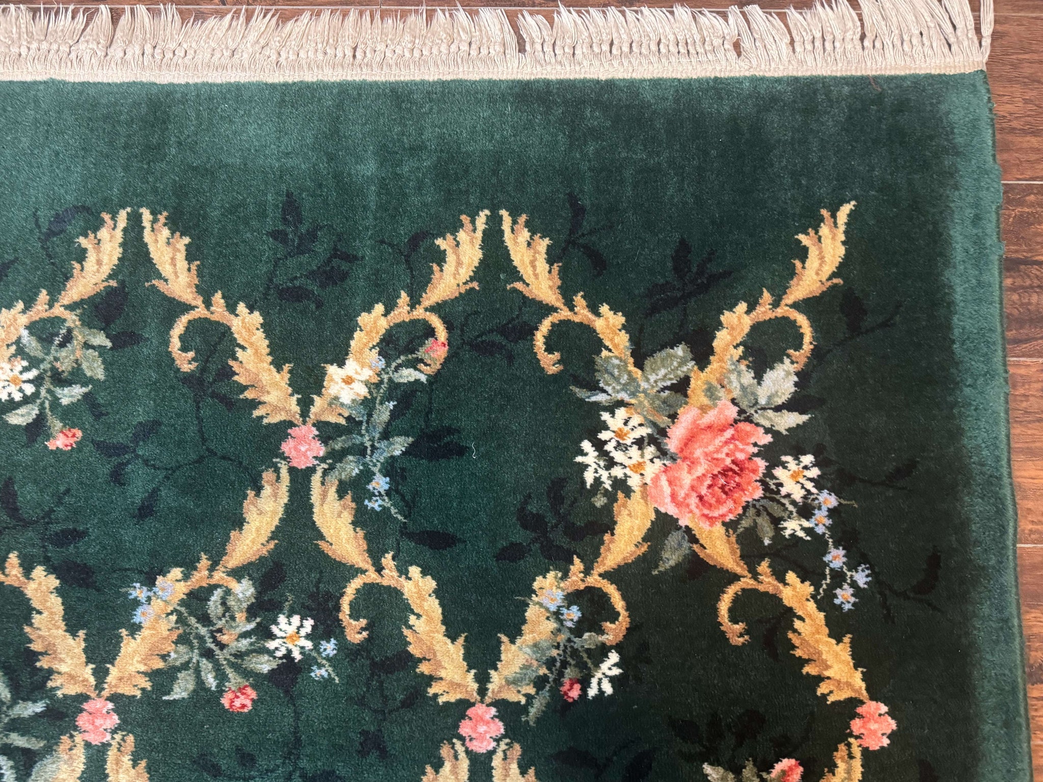 Karastan Garden of Eden Rug 8.8 x 11.8, Green Savonnerie 509/1733, Wool by Jewel Rugs