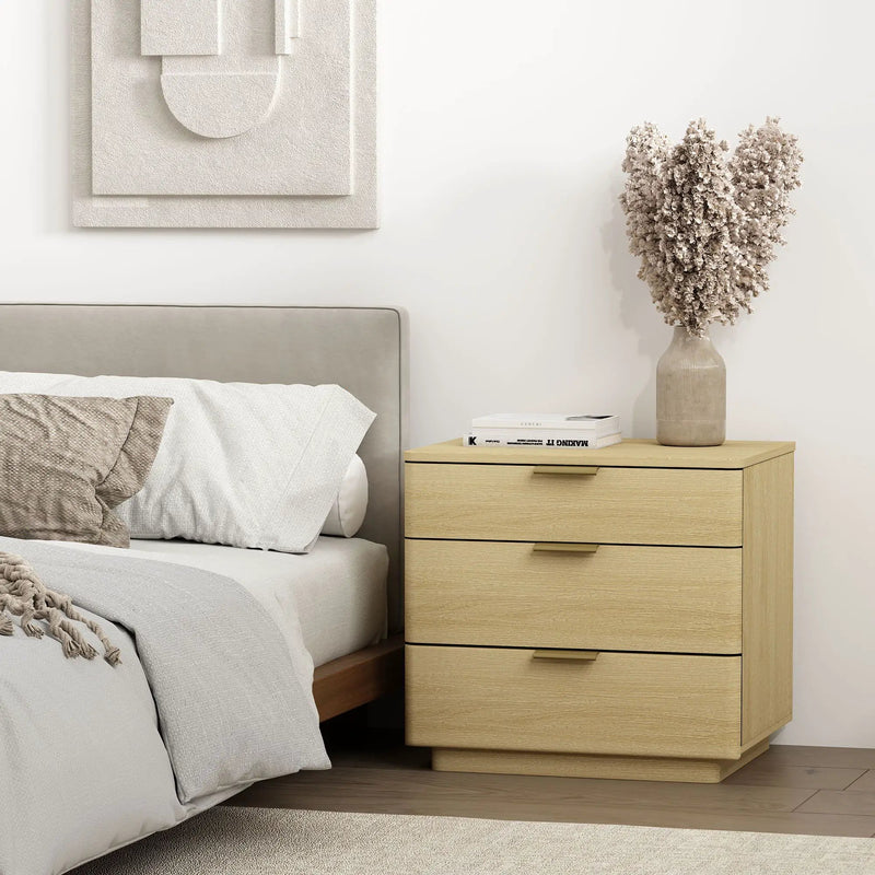 Payton - Nightstand With 3 Drawers - Oak by HouseOfZazla