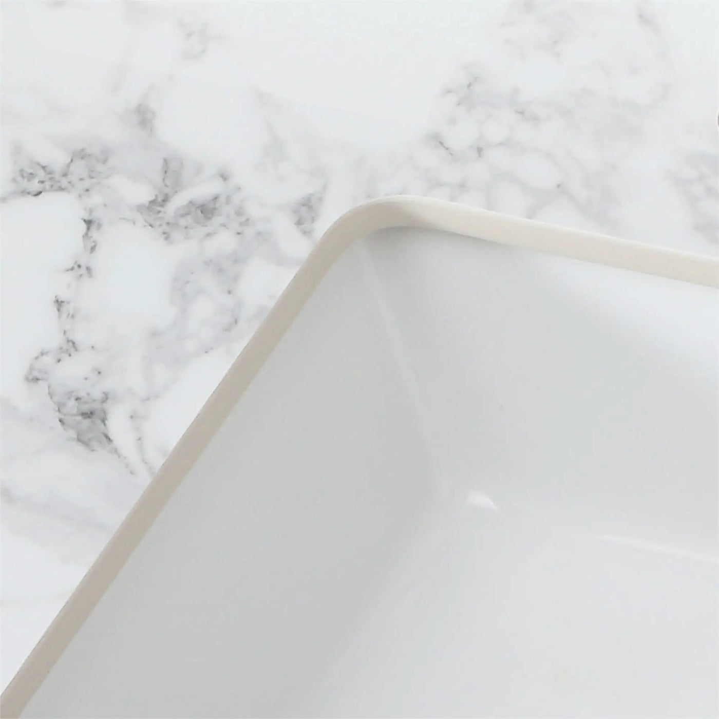 Elegant Bathroom Vanity Top With Rectangular Ceramic Sink And Backsplash by HouseOfZazla