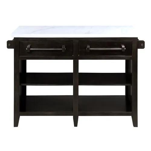 Darwid - Kitchen Island - Marble Top Top & Espresso by Unique Piece Furniture