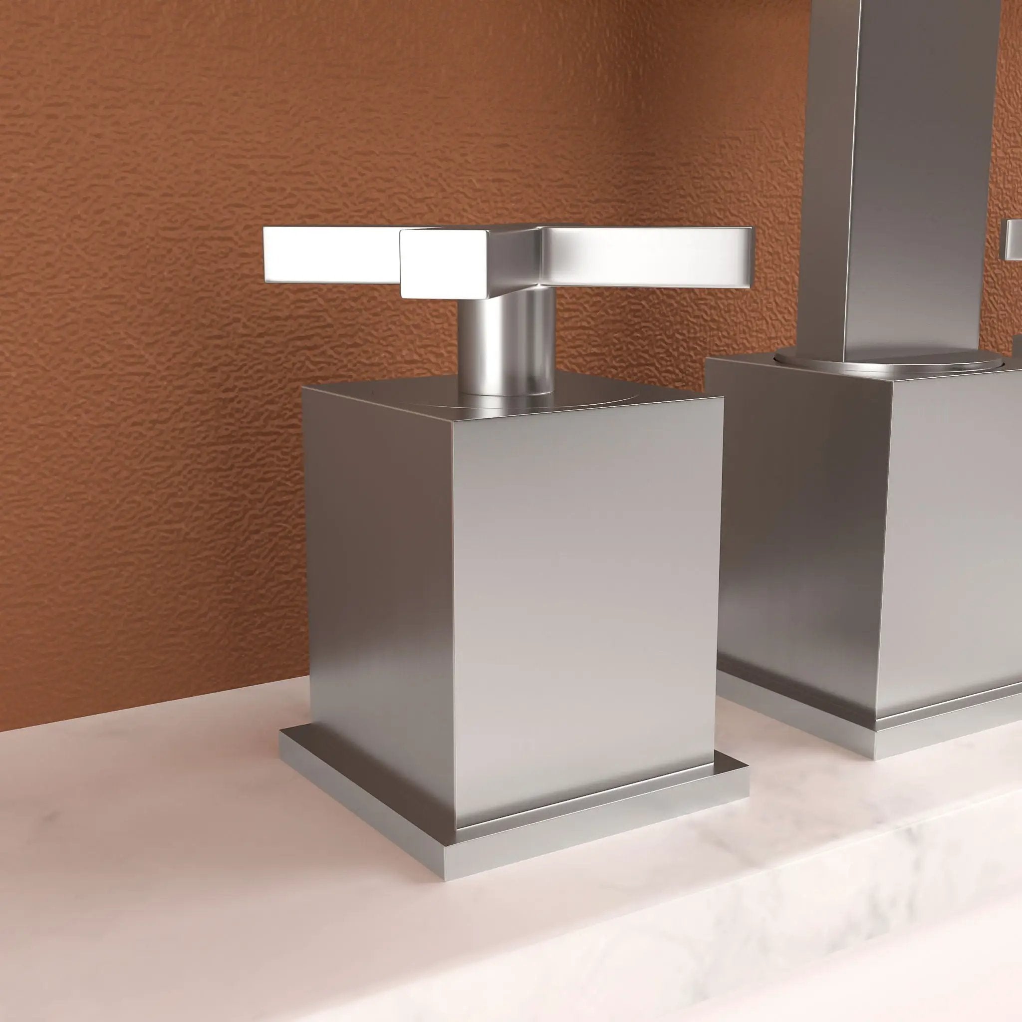 2 Handle Widespread Bathroom Faucet With Pop Up Drain And 2 Water Supply Lines - Brushed Nickel by HouseOfZazla