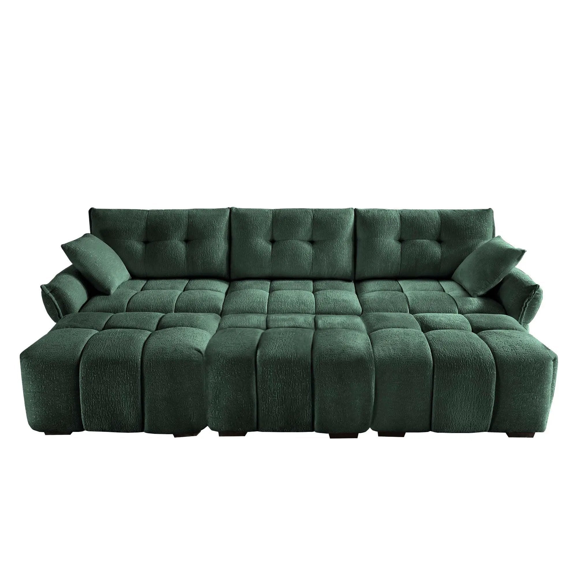 Sofa Set With Ottoman And Pillows, Textured, High Resilience Cushions by Unique Piece Furniture