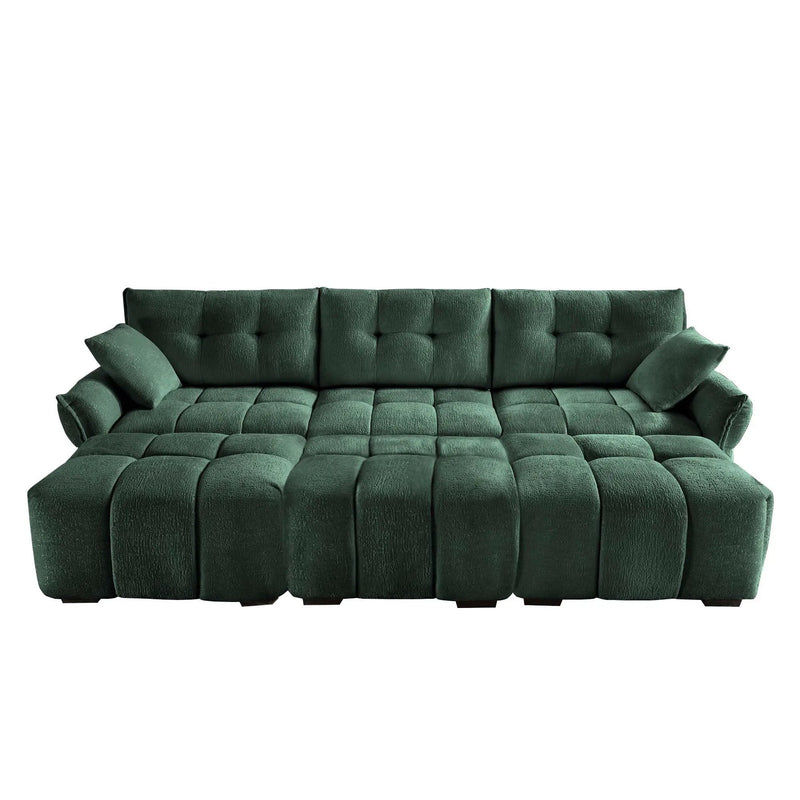 Sofa Set With Ottoman And Pillows, Textured, High Resilience Cushions by Unique Piece Furniture