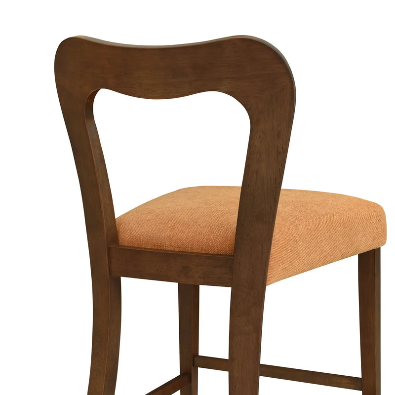 Counter Stool Without Arm (Walnut + Caramel) Set of 2 by HouseOfZazla