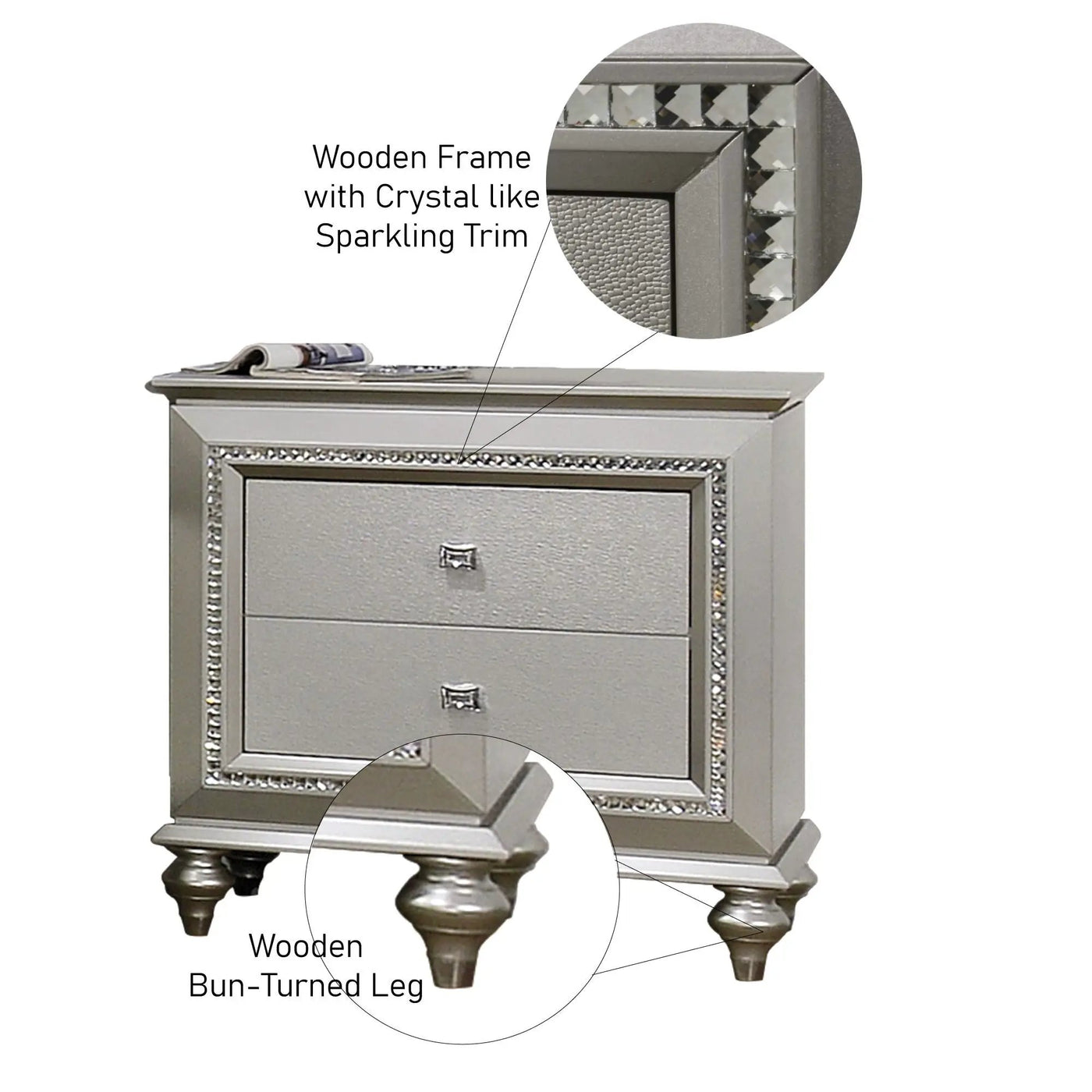 Kaitlyn - Nightstand, Elegant Design by Unique Piece Furniture