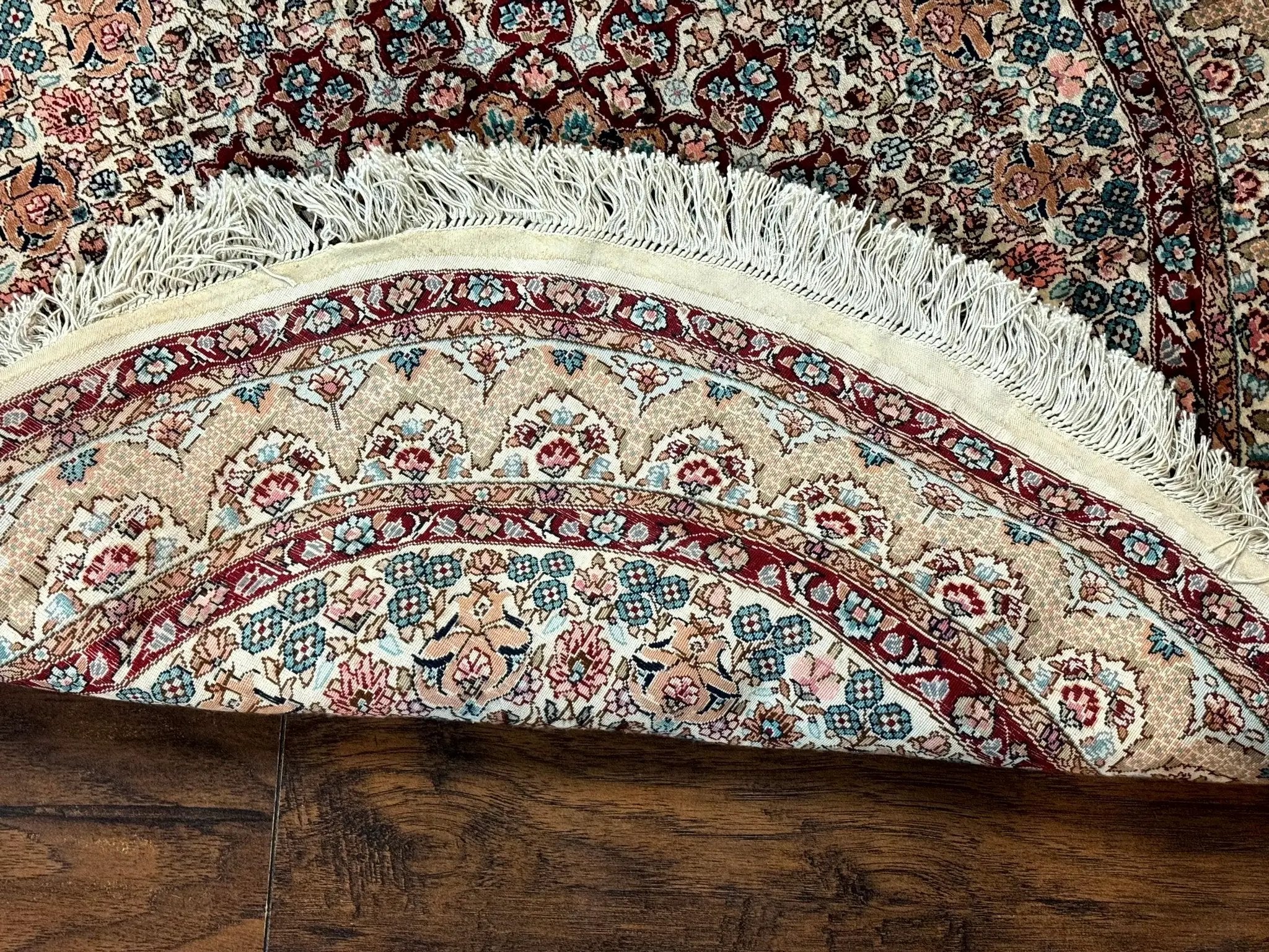 Round Silk Rug 3x3, Extremely Fine 580 KSPI, Sino Persian Round Handmade Carpet, Silk on Silk by Jewel Rugs