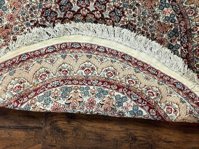 Round Silk Rug 3x3, Extremely Fine 580 KSPI, Sino Persian Round Handmade Carpet, Silk on Silk by Jewel Rugs