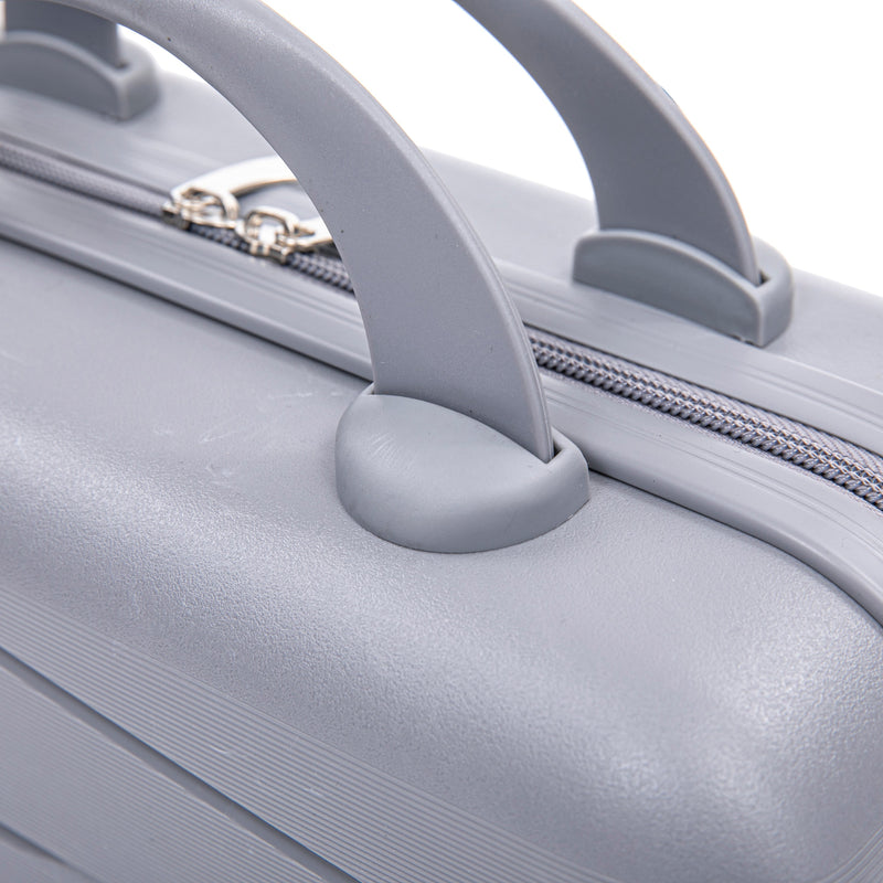 4-Piece PP Spinner Wheel Luggage Set with Cosmetic Case, Light Gray by HouseOfZazla