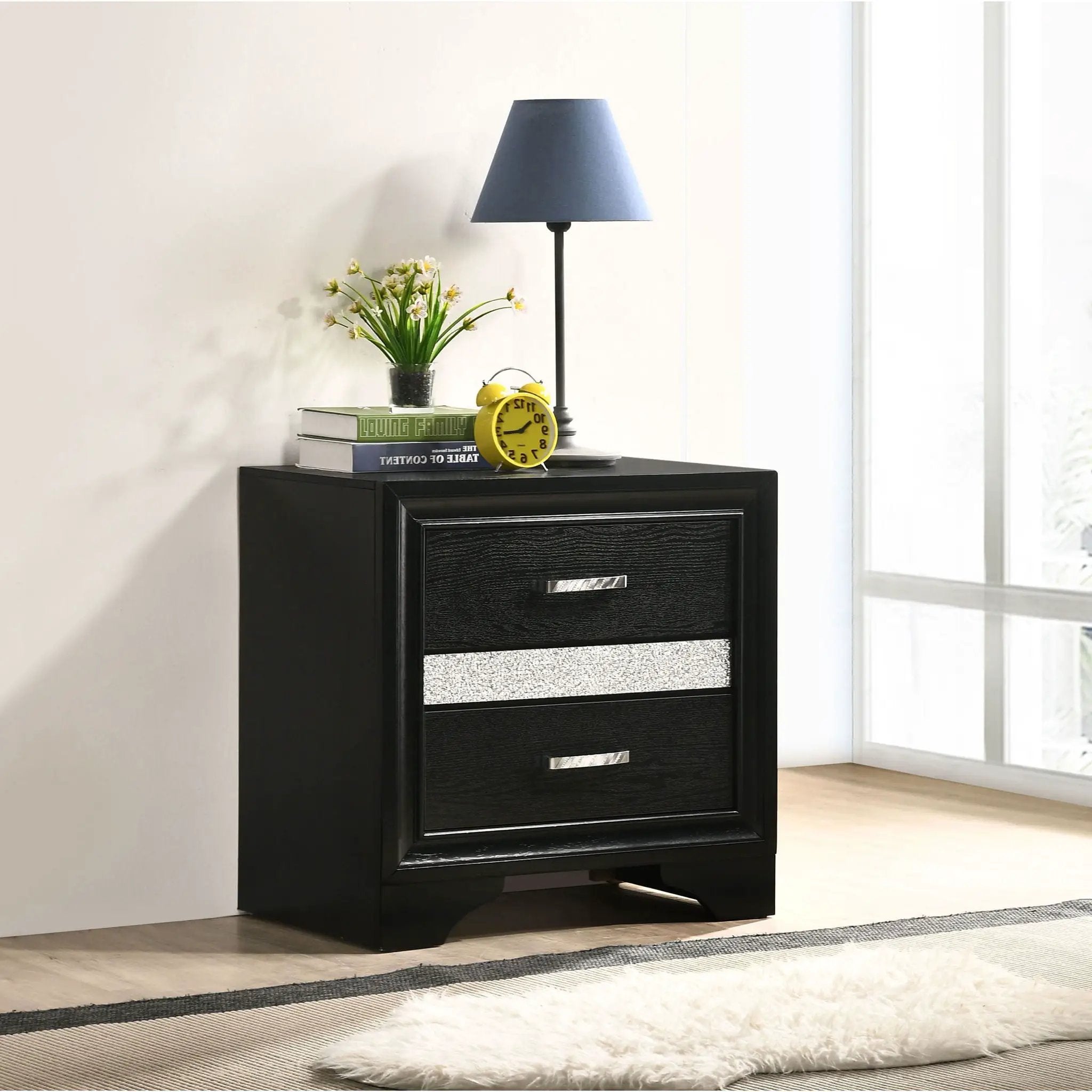 Transitional 2 Drawer Nightstand With Hidden Jewelry Tray by HouseOfZazla