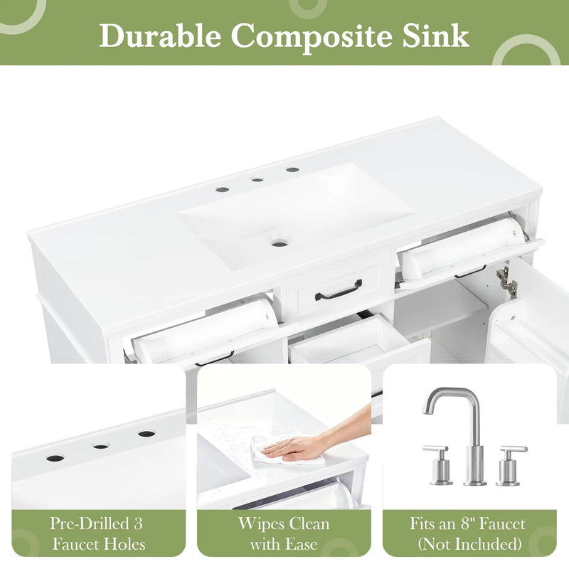 48" Composite Bathroom Vanity Top with Integrated Basin by HouseOfZazla