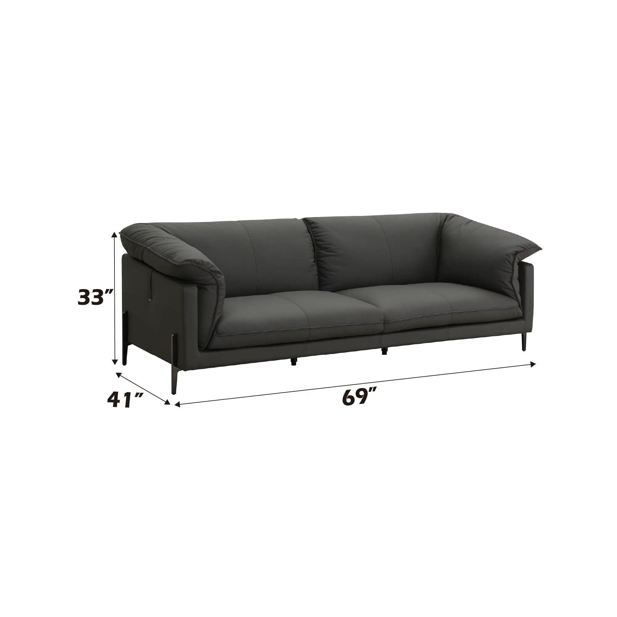 Tadi - Top Grain Leather Loveseat - Black by Unique Piece Furniture