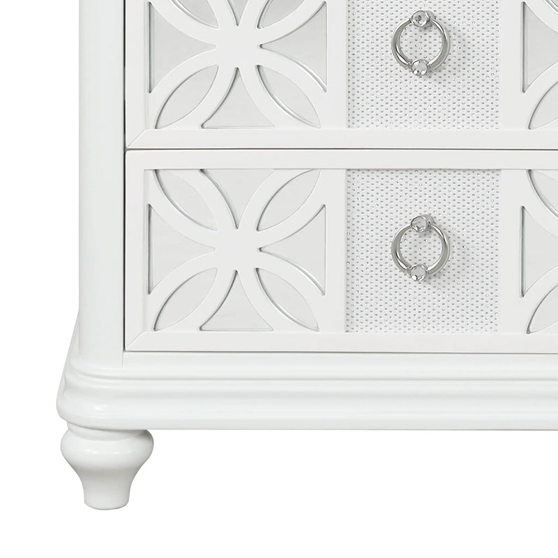 Abigale - 2 Drawer Nightstand With LED - White by HouseOfZazla