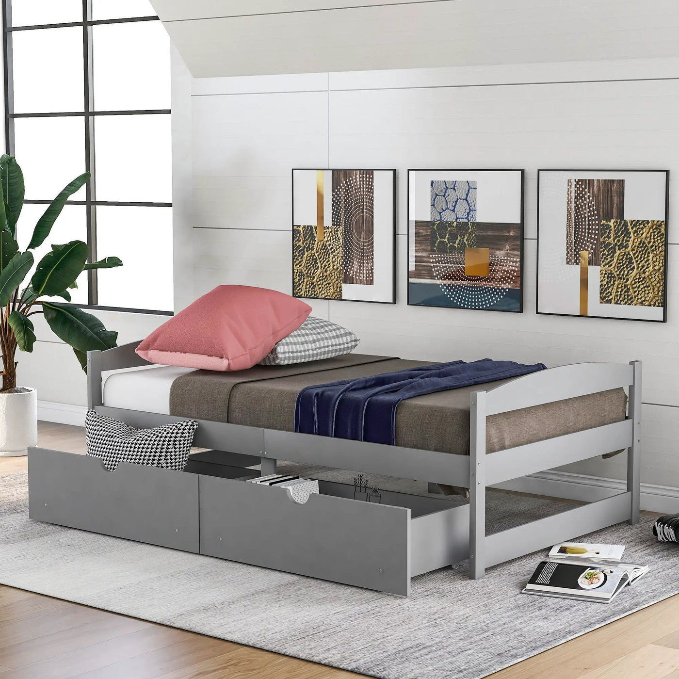 Platform Bed With 2 Drawers by Unique Piece Furniture